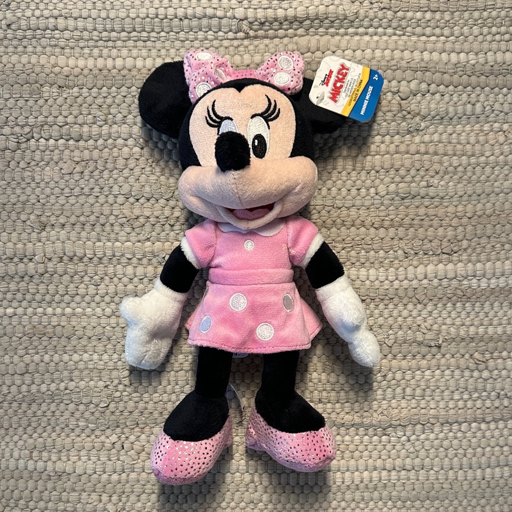 Disney Minnie Mouse Pink Polka-Dot Plush with Bow
